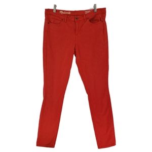 Madewell Skinny Skinny Denim Size 32 Red Medium Rise